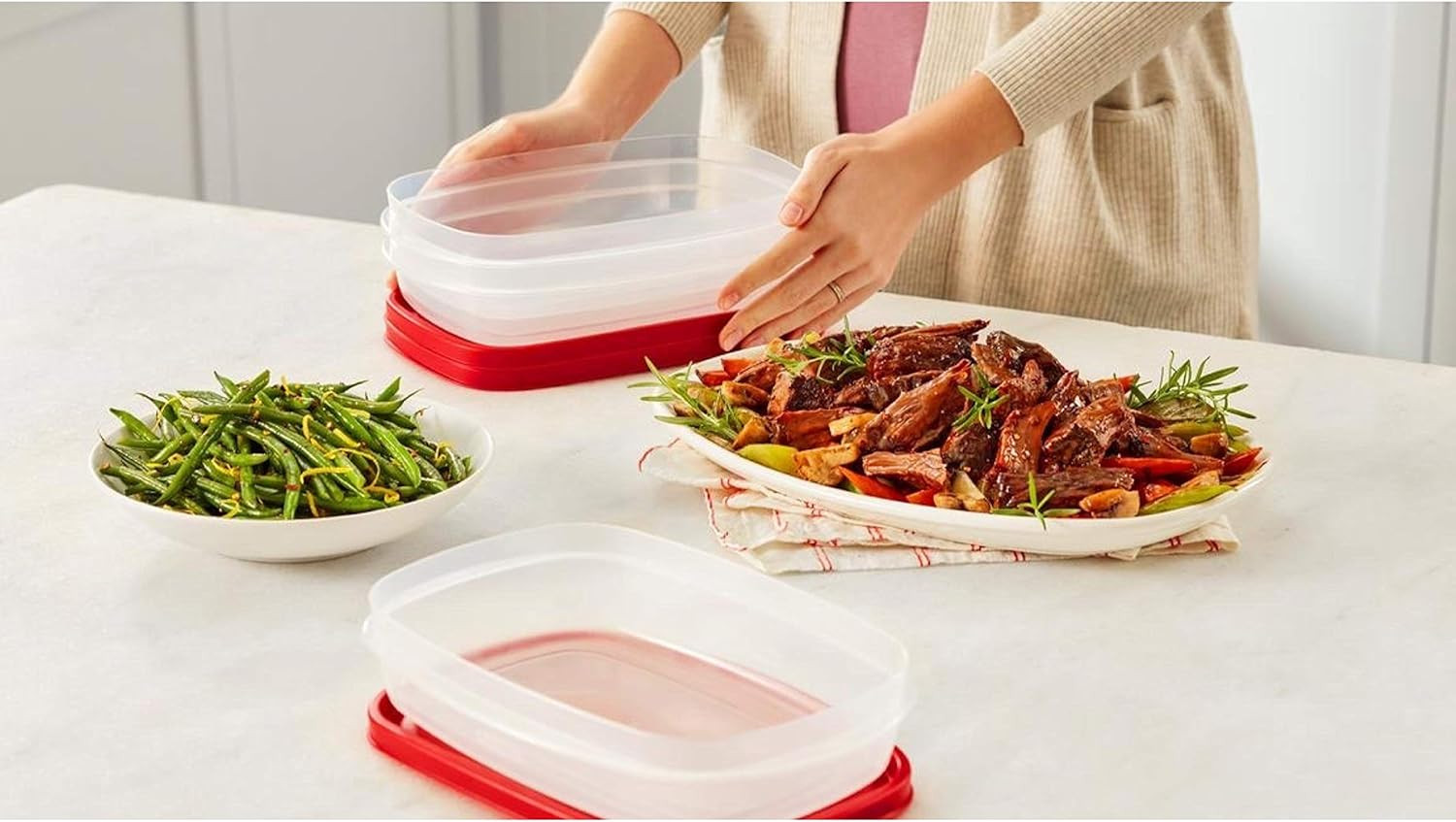 Easyfindlids Meal Prep Containers, One Compartment, 5.5 Cup, 5 Pack