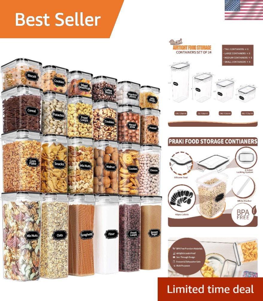 Airtight Food Storage Containers Set with Lids – 24 PCS, BPA Free Kitchen and…