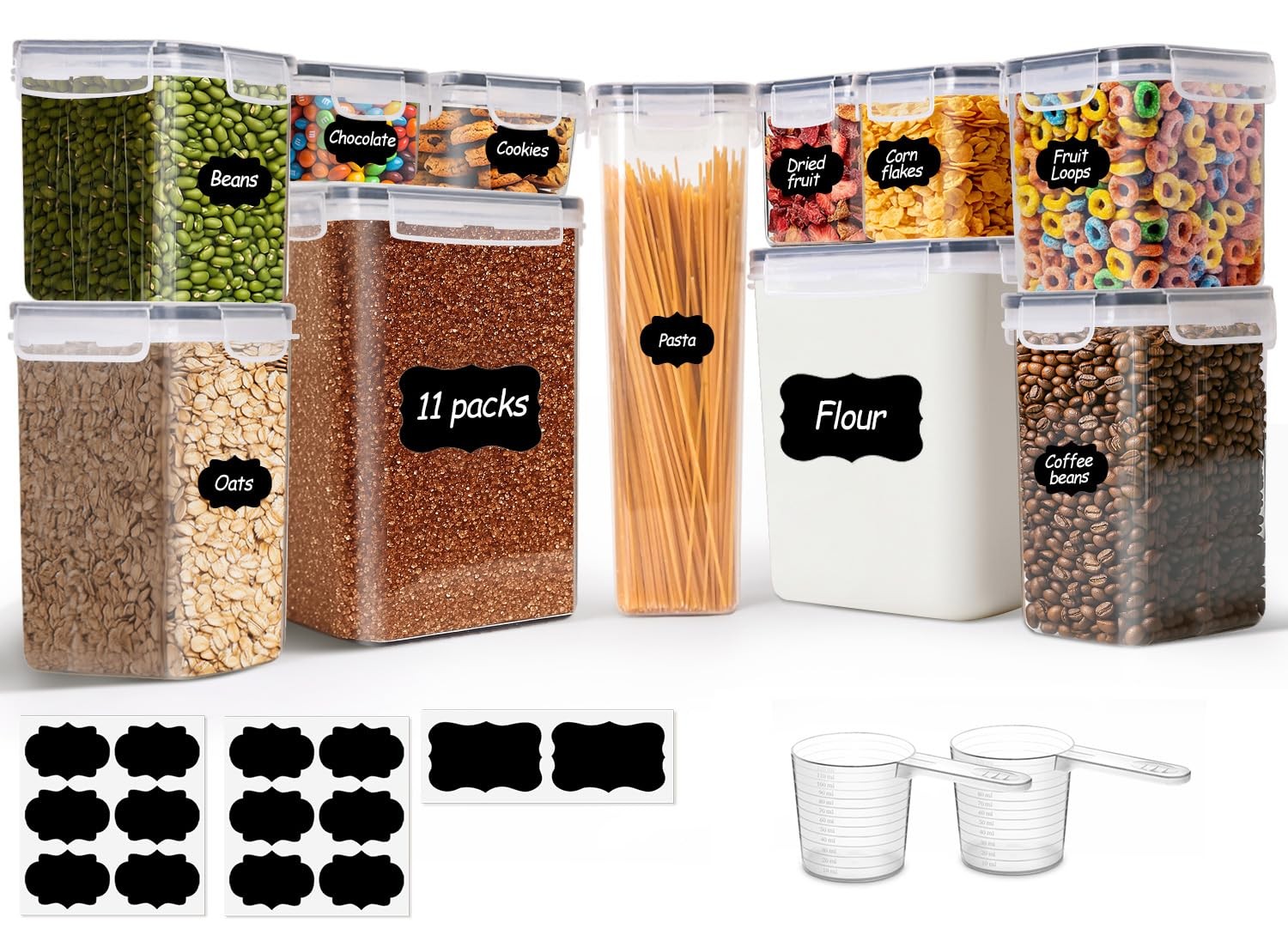 Airtight Food Storage Containers with Lids, 11 Pcs Canisters Sets for the Kit…