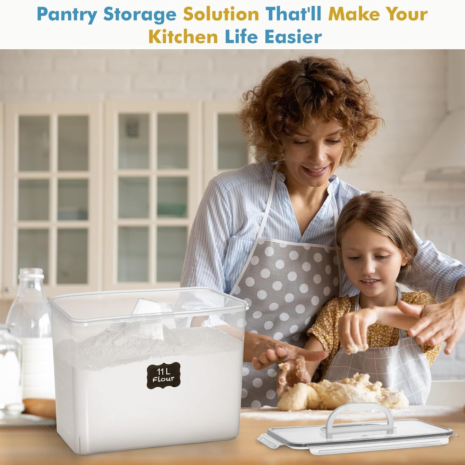 Effortless Kitchen Organization: BPA Free 11L Storage Containers with Handles