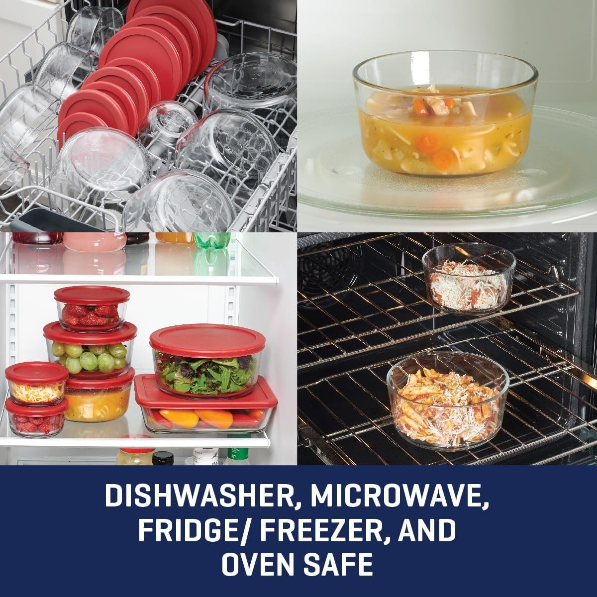 Anchor Hocking 12pc Glass Food Storage Containers w/ Red SnugFit Lids