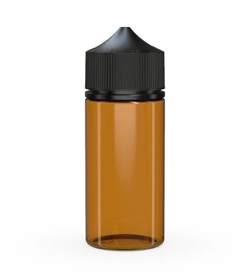 CHUBBY GORILLA 100ML V3 PET Bottles (5pack) TRANSLUCENT AMBER BOTTLE/BLACK LID