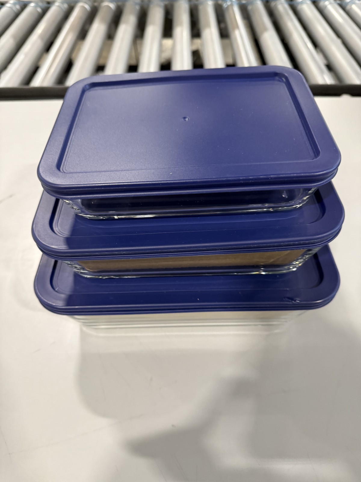 DURA CULINA 3 PIECE SET GLASS FOOD STORAGE WITH LID, BOROSILICATE GLASS – BLUE