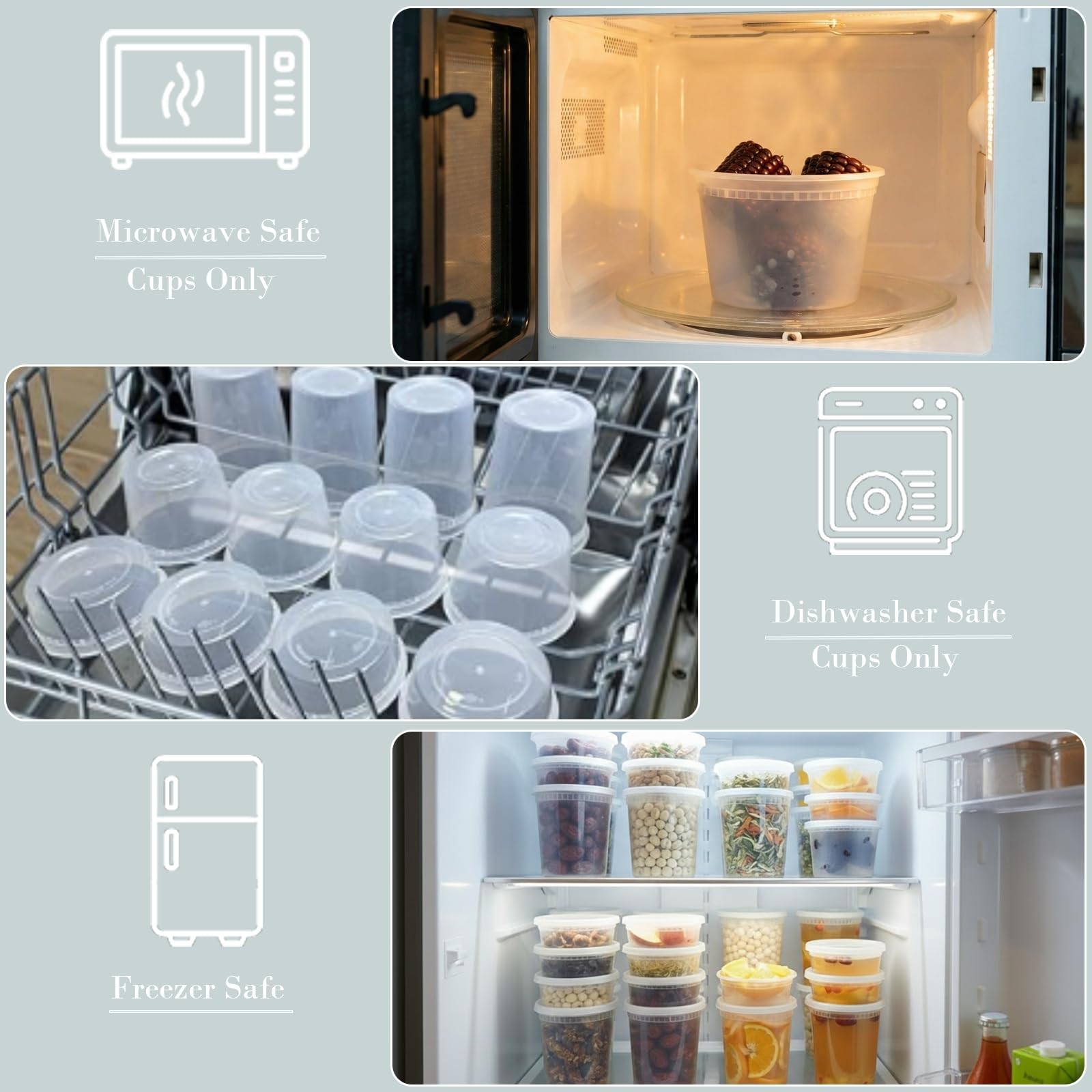 30 Sets (60-Piece) Disposable Food Storage Containers with Lids, BPA-Free, Le…