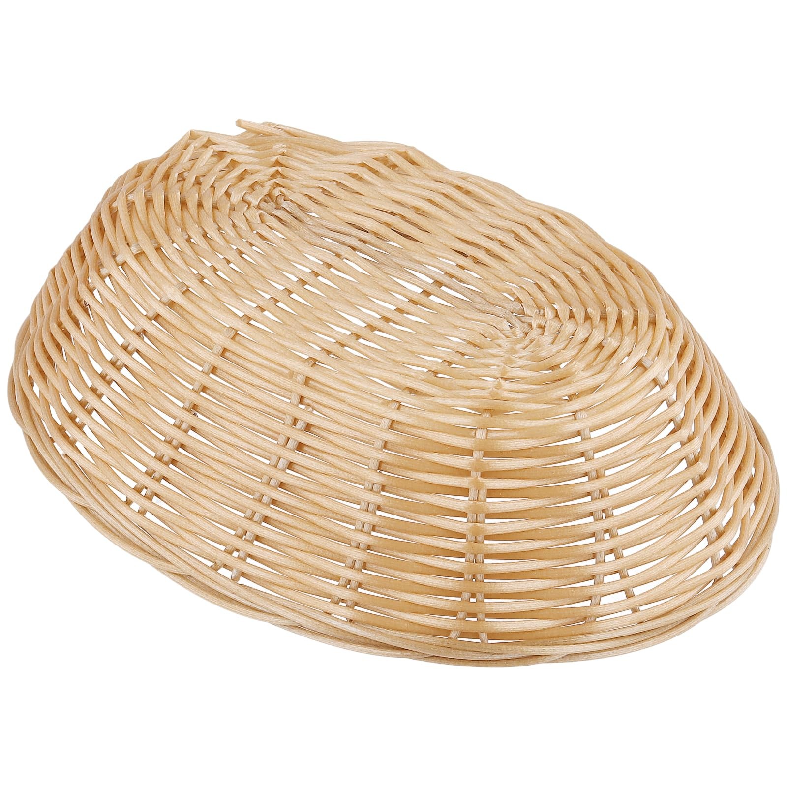 20 PCS 9x6x2.3 Inch Oval Small Woven Bread Basket Food Serving Light Brown