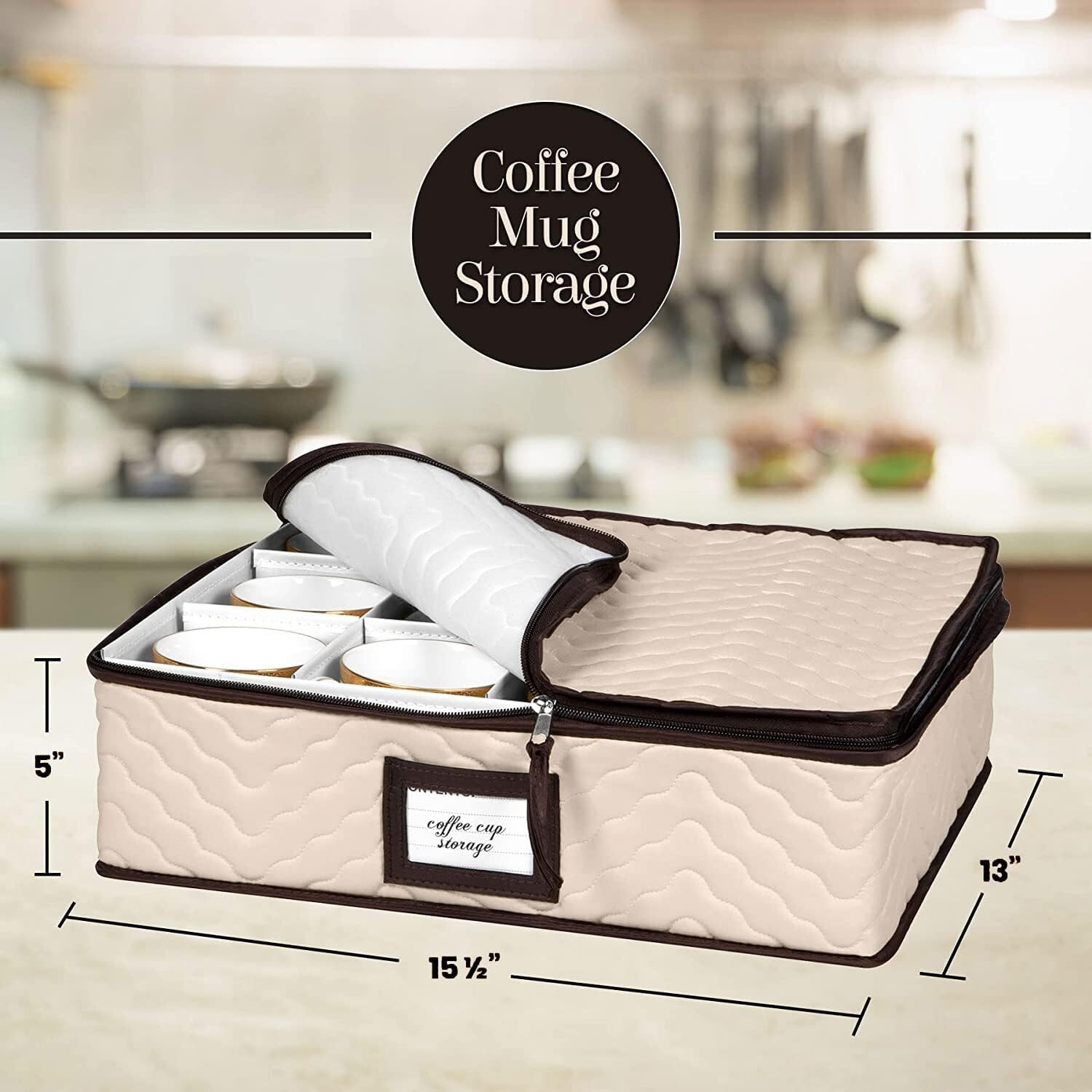 5-Piece Quilted Microfiber China Storage Containers for Safe Dinnerware Storage