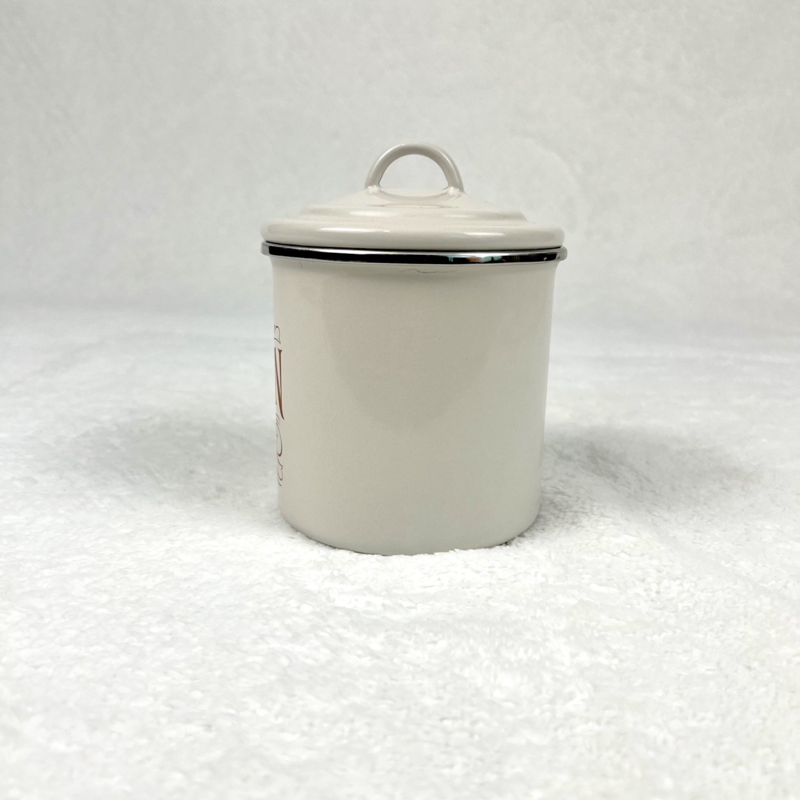 Ayesha Curry Bacon Grease Can Enamel on Steel Container Lid French Vanilla 4×4