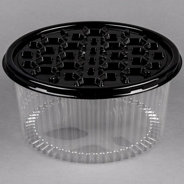 (80-Case) 9-inch 2-3 Layer Disposable Cake Display Container with Clear Dome Lid