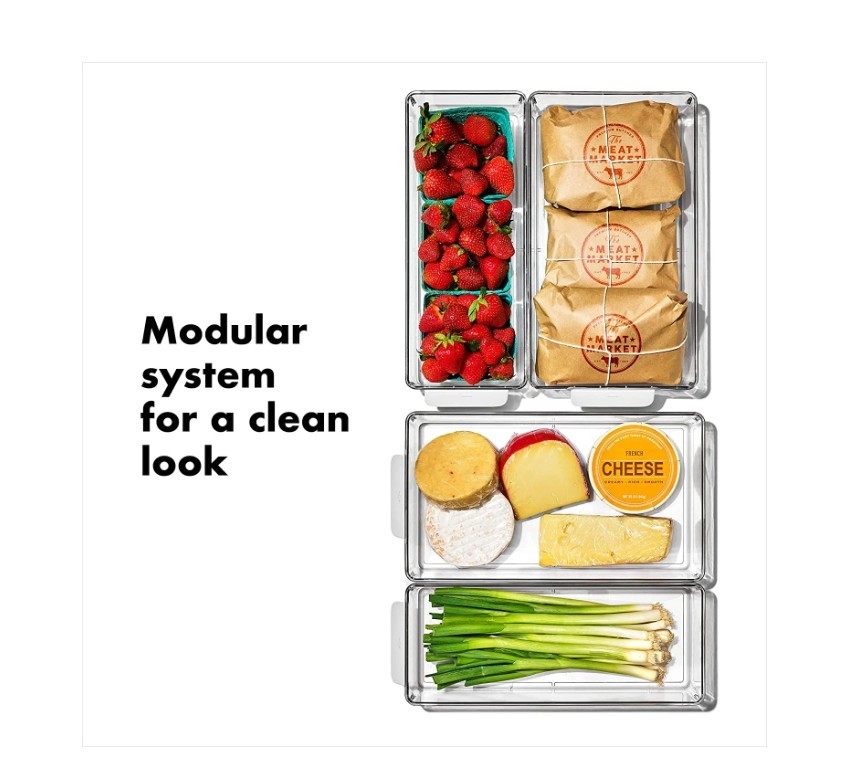OXO Good Grips 4-Piece Refrigerator Storage Bin Starter Set