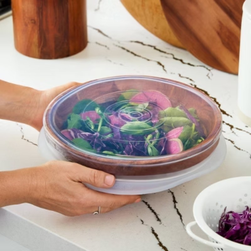 Premium Silicone Reusable Food Storage Lids Starter Kit – Clear – 4pk