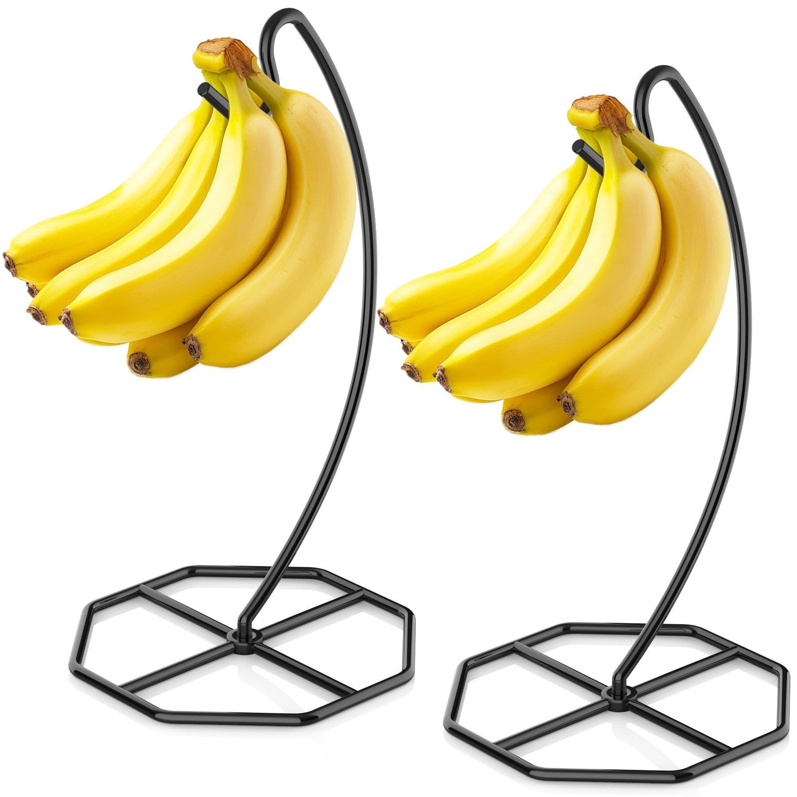 Banana Hanger, Tree Holder Metal Stand Holds Up to 15LB for Kitchen Counter 2 Pc