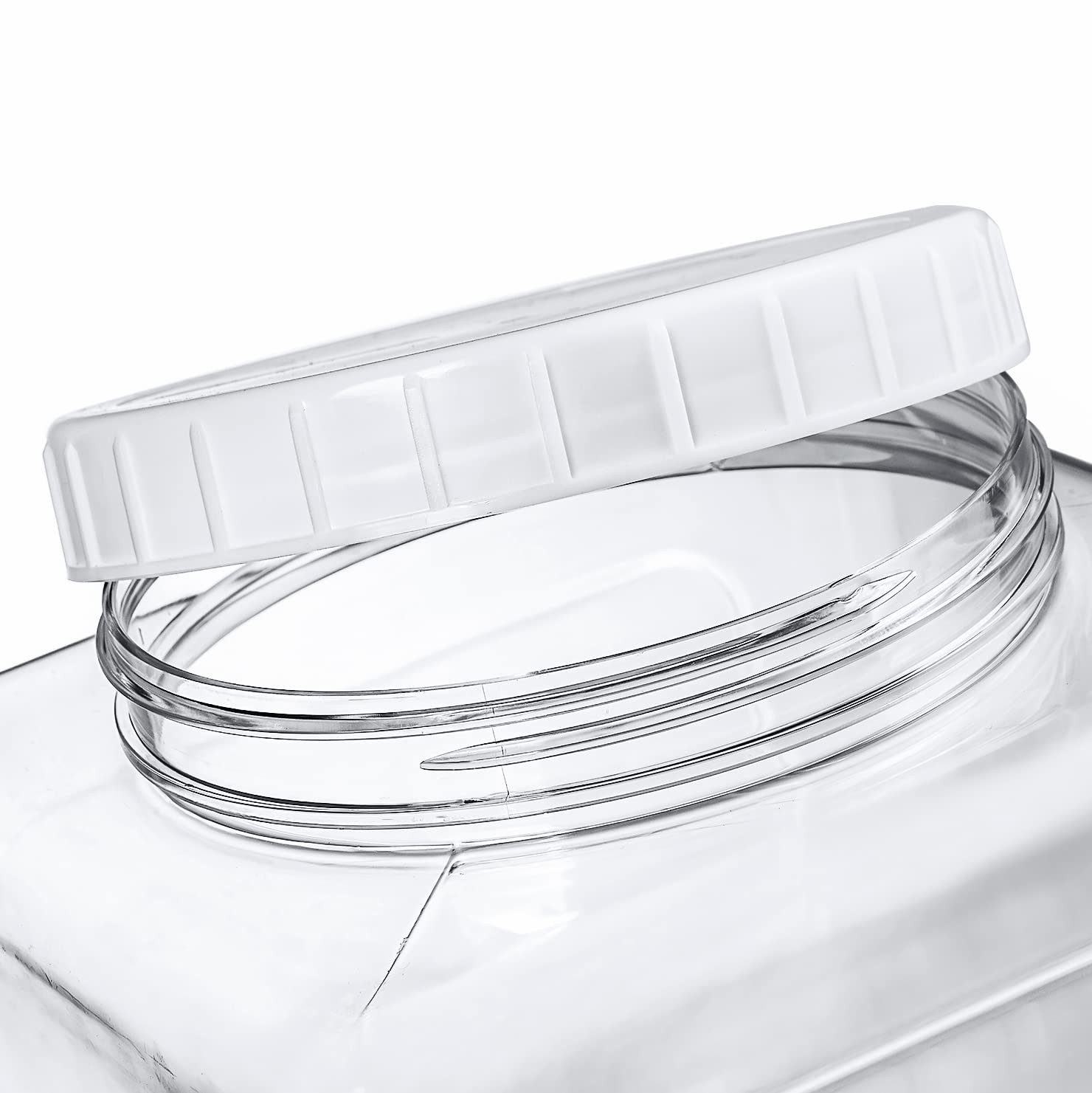 2 Pack 1.3 Gallon Plastic Jars Plastic Gallon Containers with Lids Large Squar