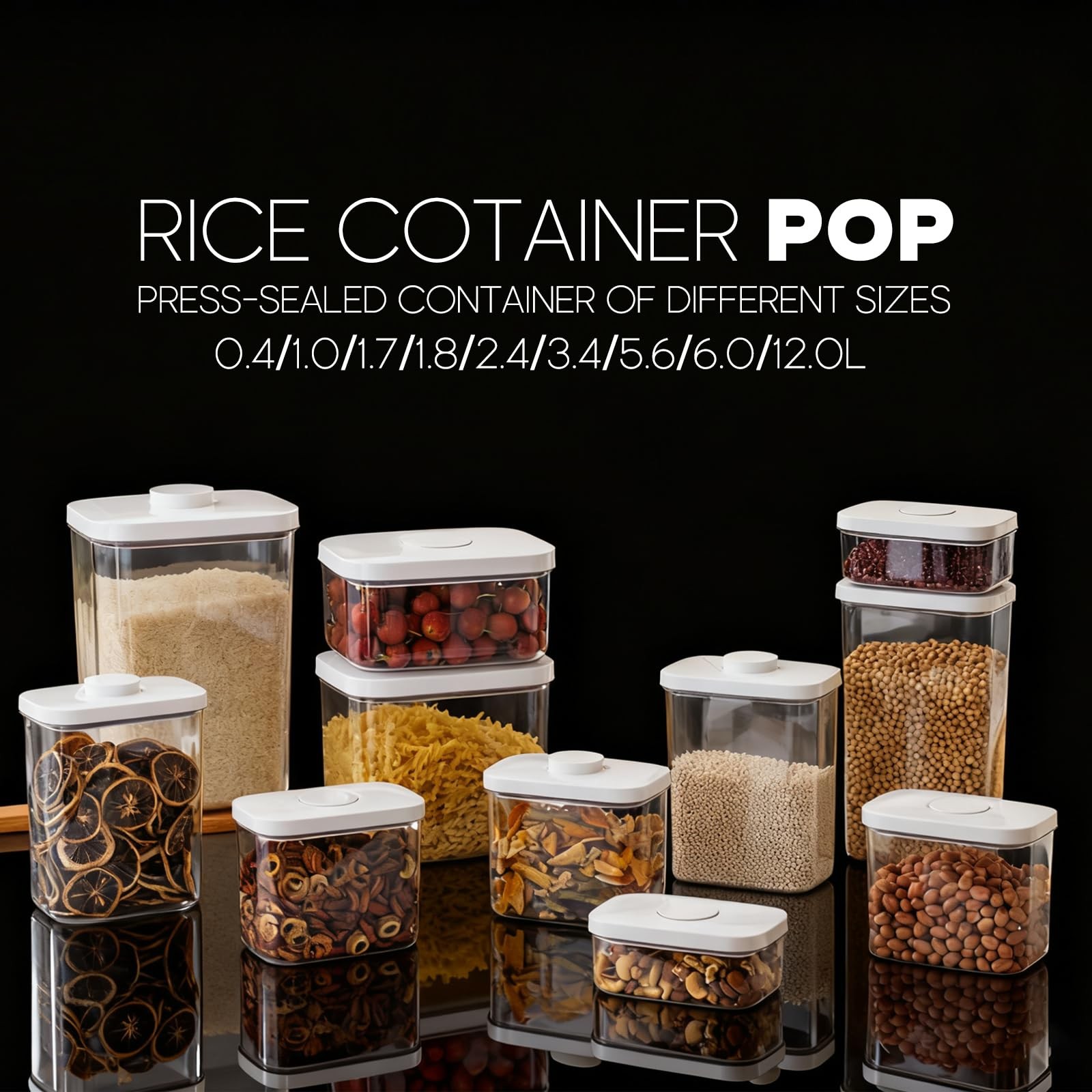 D1065 Rice Cereal Dispenser Storage Container 10 Lbs/5.6KG/5QT Measuring Cup