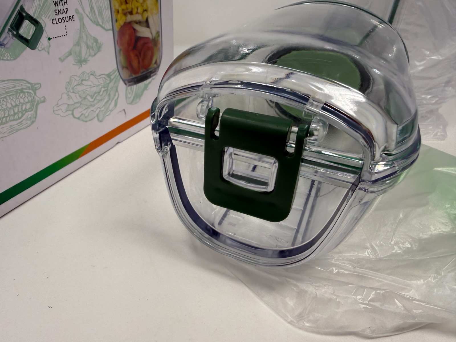 2 Pack Salad Jar Plastic Mason Jar with Side Opening Fruit Storage Box