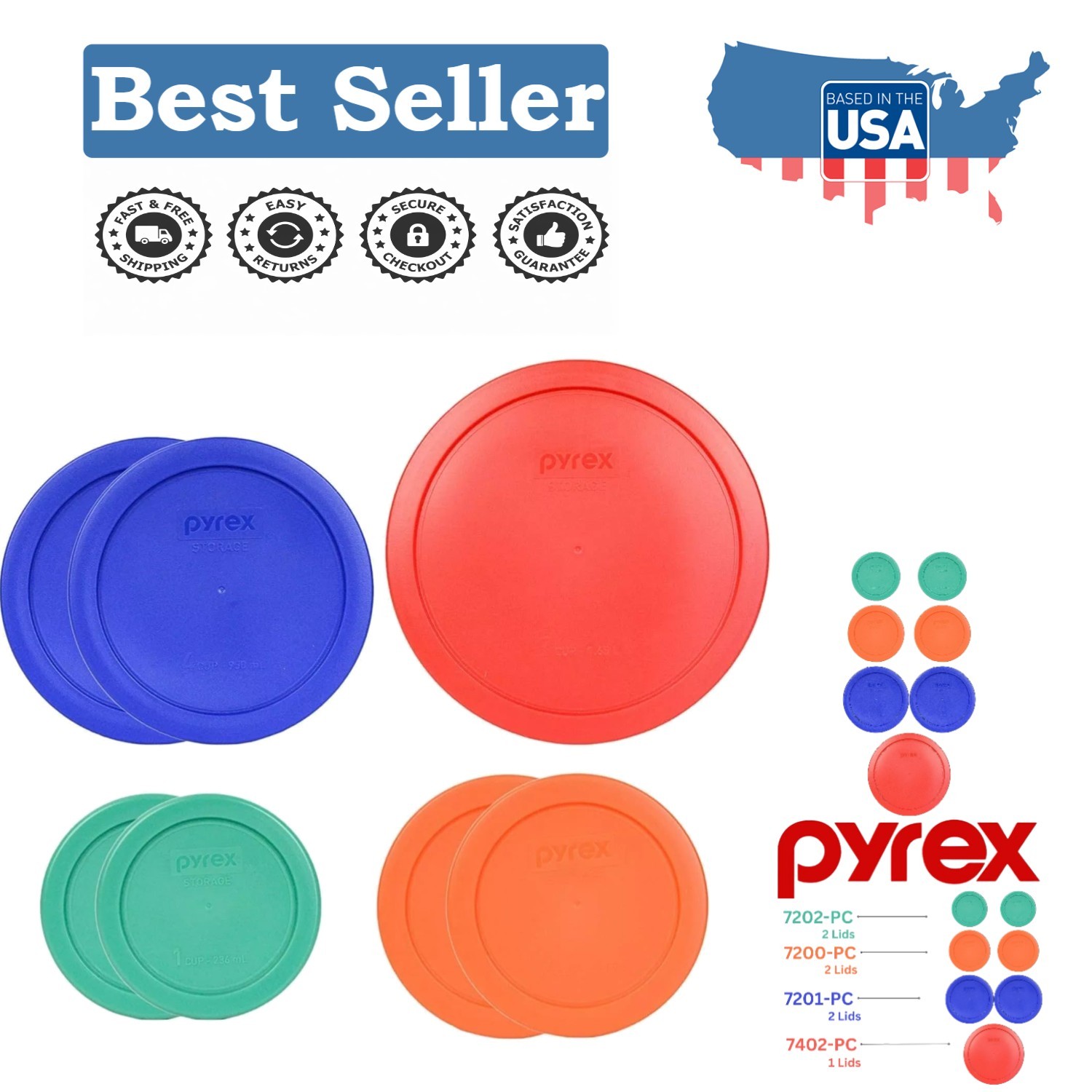Classic Round Food Storage Lids – Versatile 7-Piece Set for Kitchen Organization