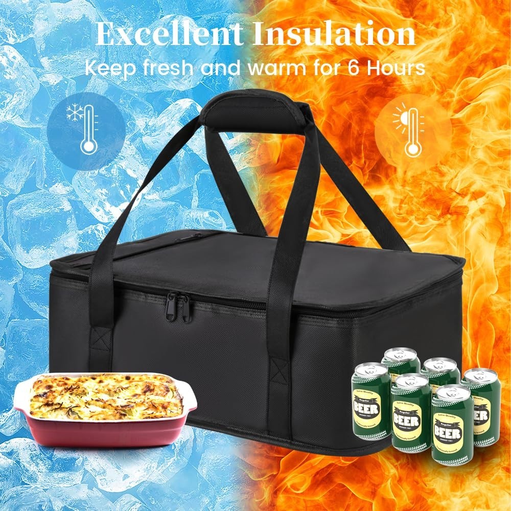 Insulated Casserole Carrier Bag, Fits 9×13 and 11×15 Inch Baking Dish with Li…