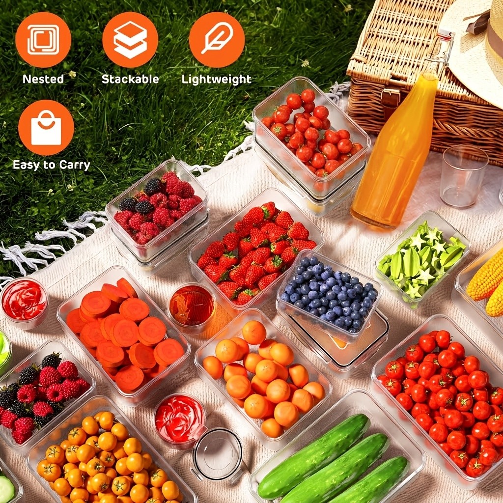 24/40/48pcs Food Storage Container, Fresh-Keeping Boxes