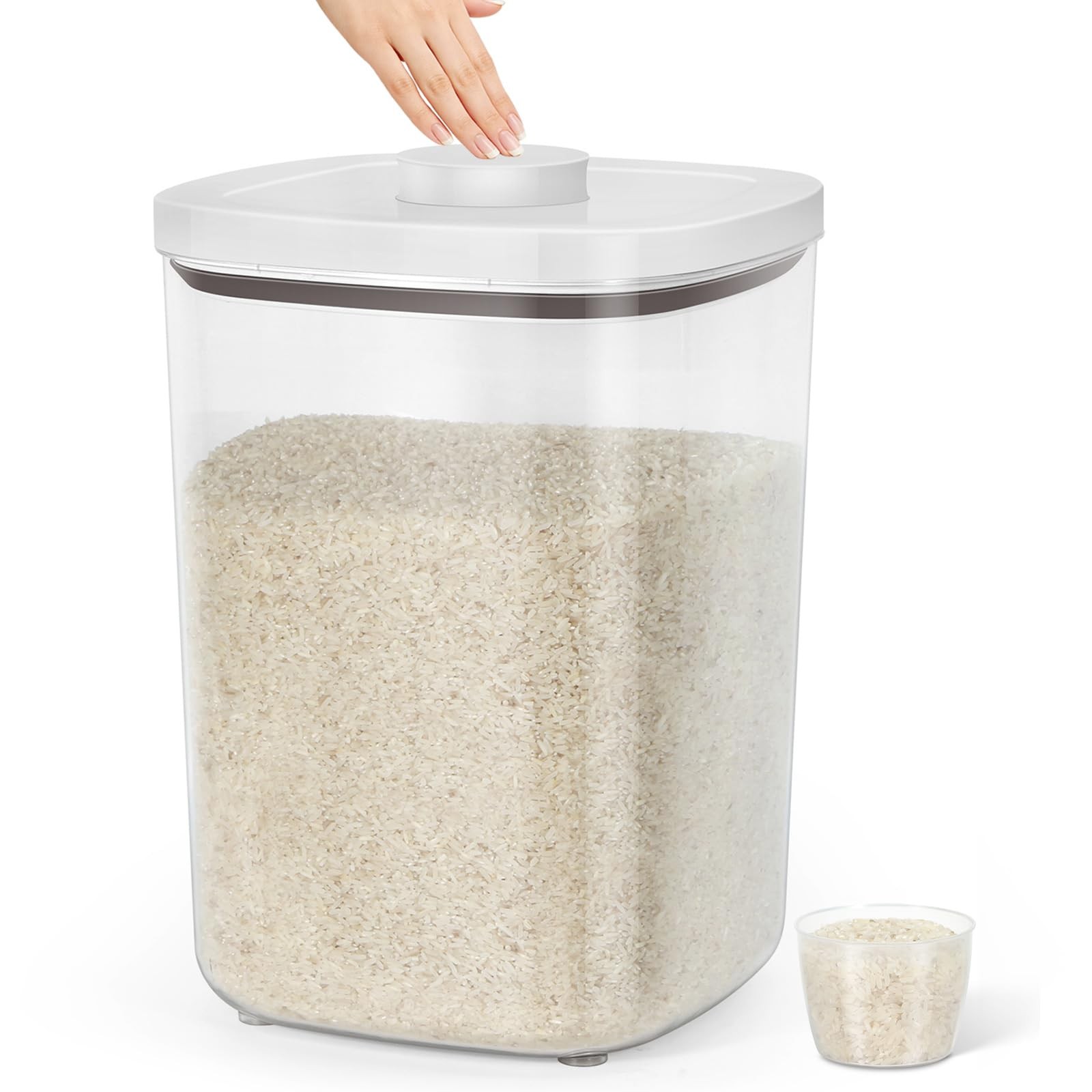 TBMax Large Flour Storage Container 10.56 Qt, 20 Lbs Rice Container with Pop …