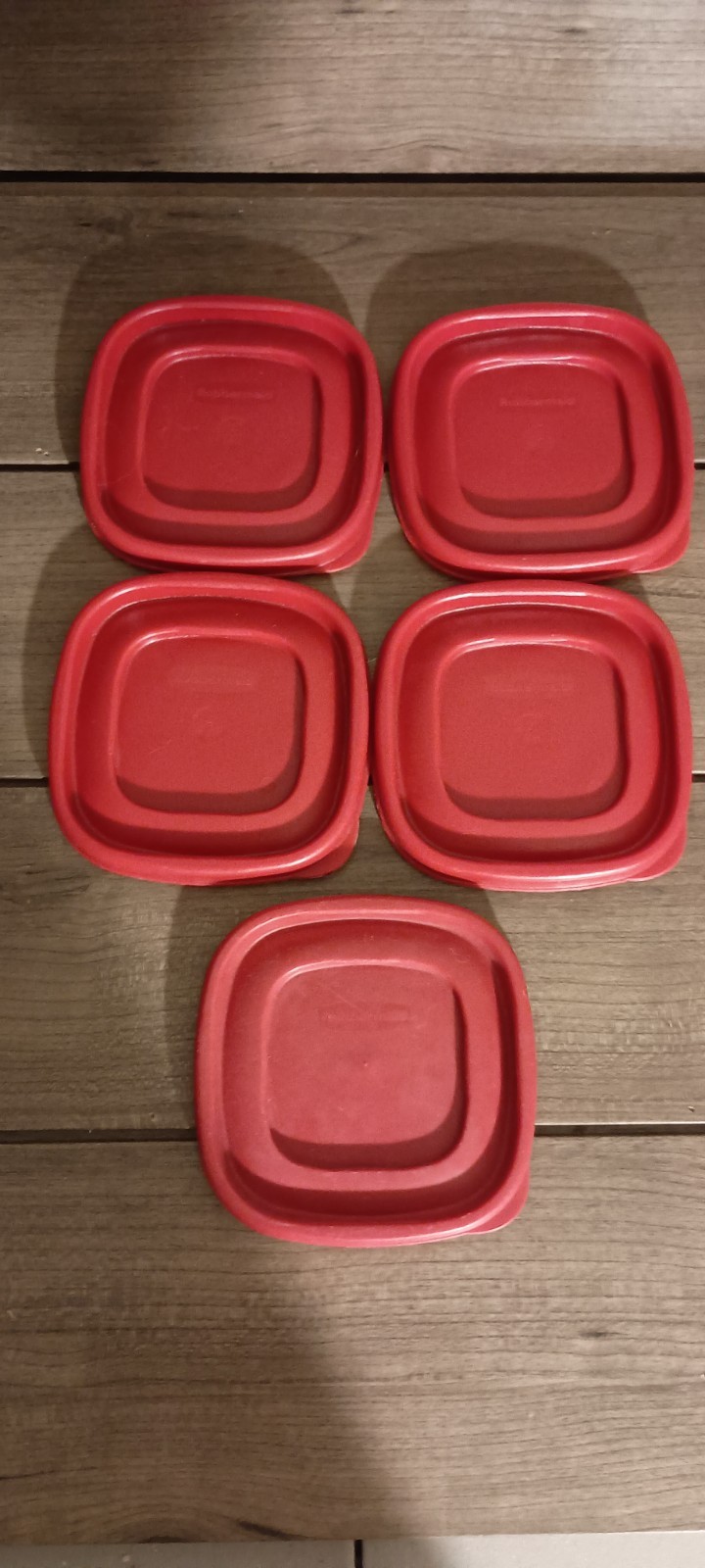 Rubbermaid Lot of 5 Red 7J58 Easy Find Replacement Lids 4″ Inner 4.5″ Outer