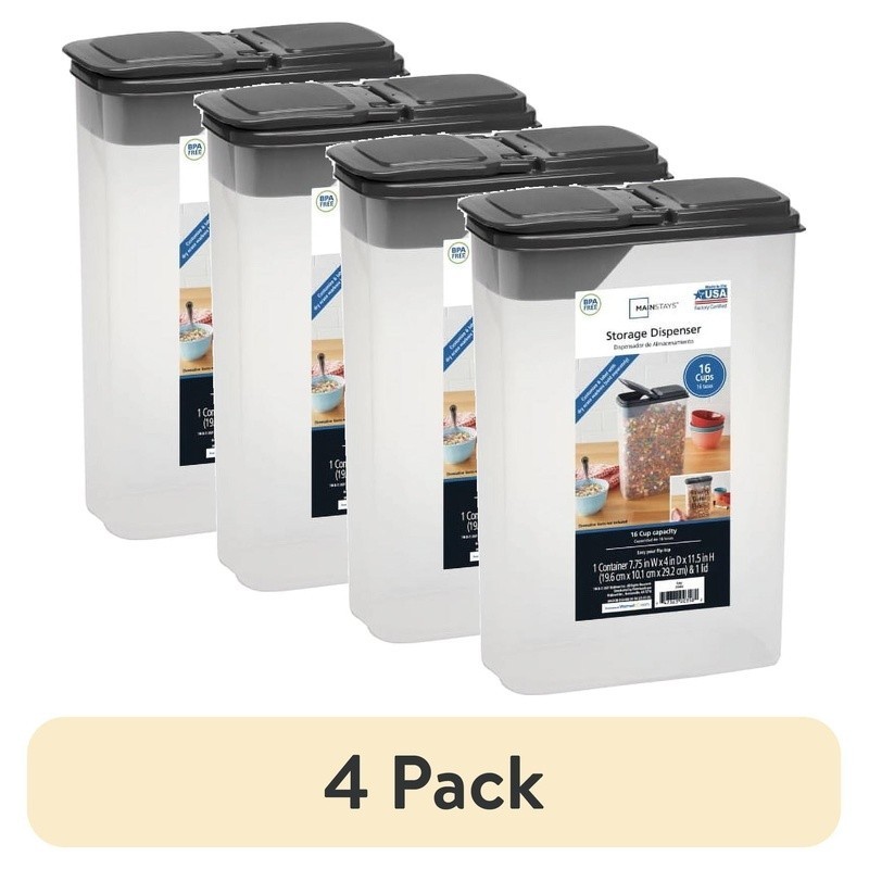 Cereal Dispenser Storage Container For Snacks Pet Food 4Qt Bag-In Design Plastic