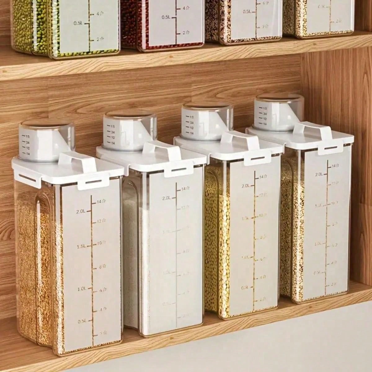 Calm Airtight Food Storage Containers 4 Pack Pantry Kitchen Organizer Leakproof