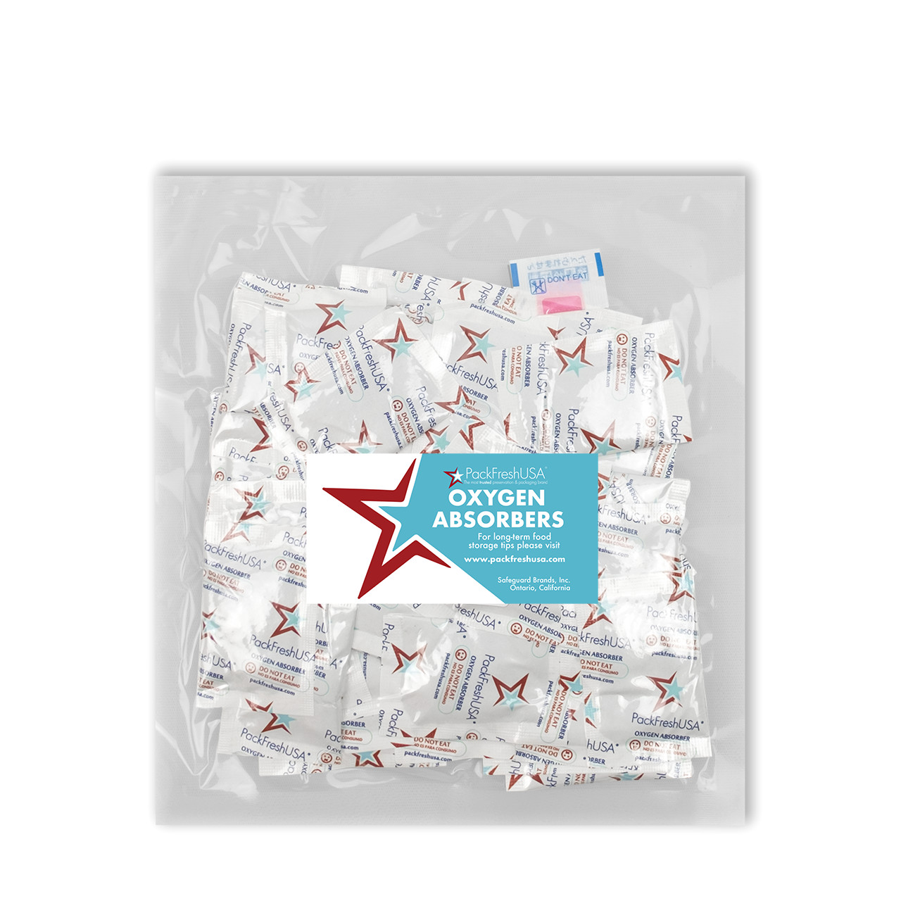 PackFreshUSA 200cc Oxygen Absorber Packs Food-Grade – Non-Toxic – 50 Pack