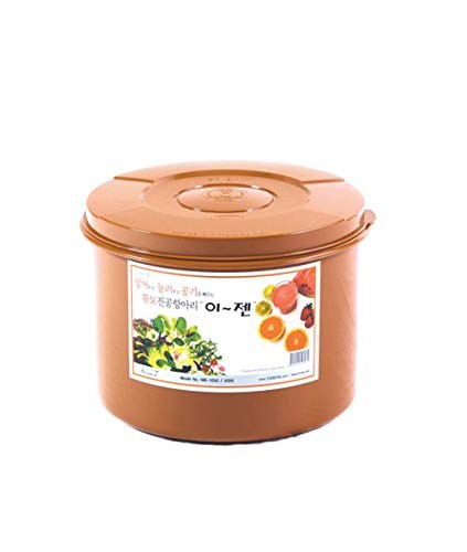 e-jen Premium Kimchi, Sauerkraut Container Probiotic 5 l, Earthenware Brown