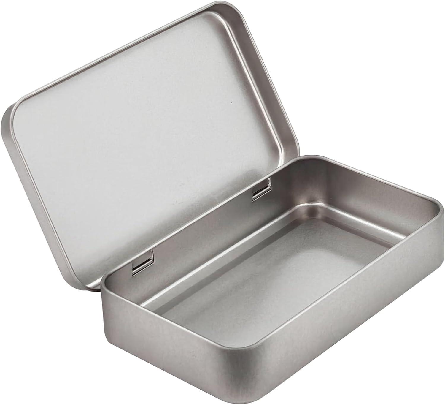 6 Pieces Rectangular Metal Empty Hinged Tins Containers Basic Necessities Home S