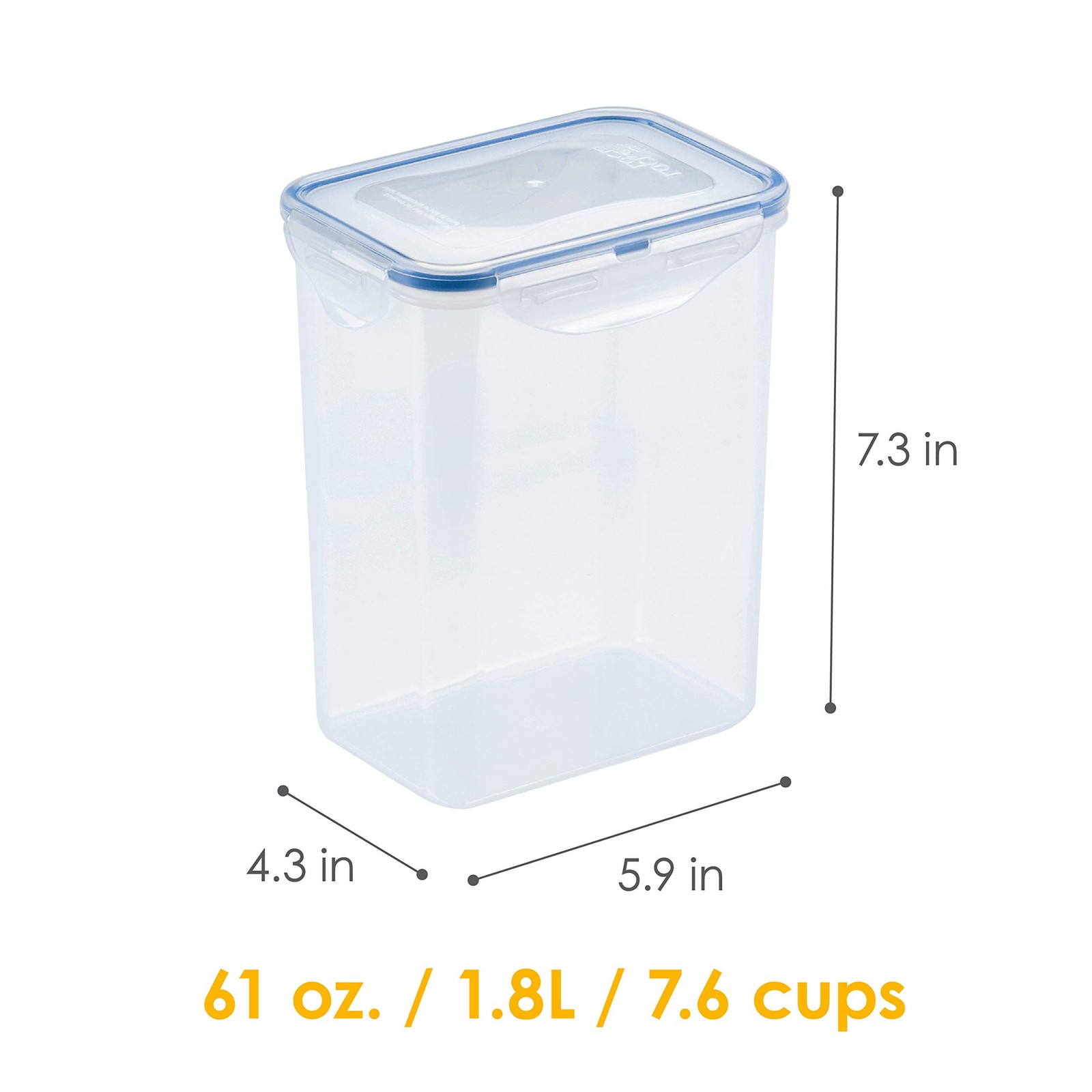 LOCK & LOCK Easy Essentials Airtight Rectangular Tall Food Storage Container …