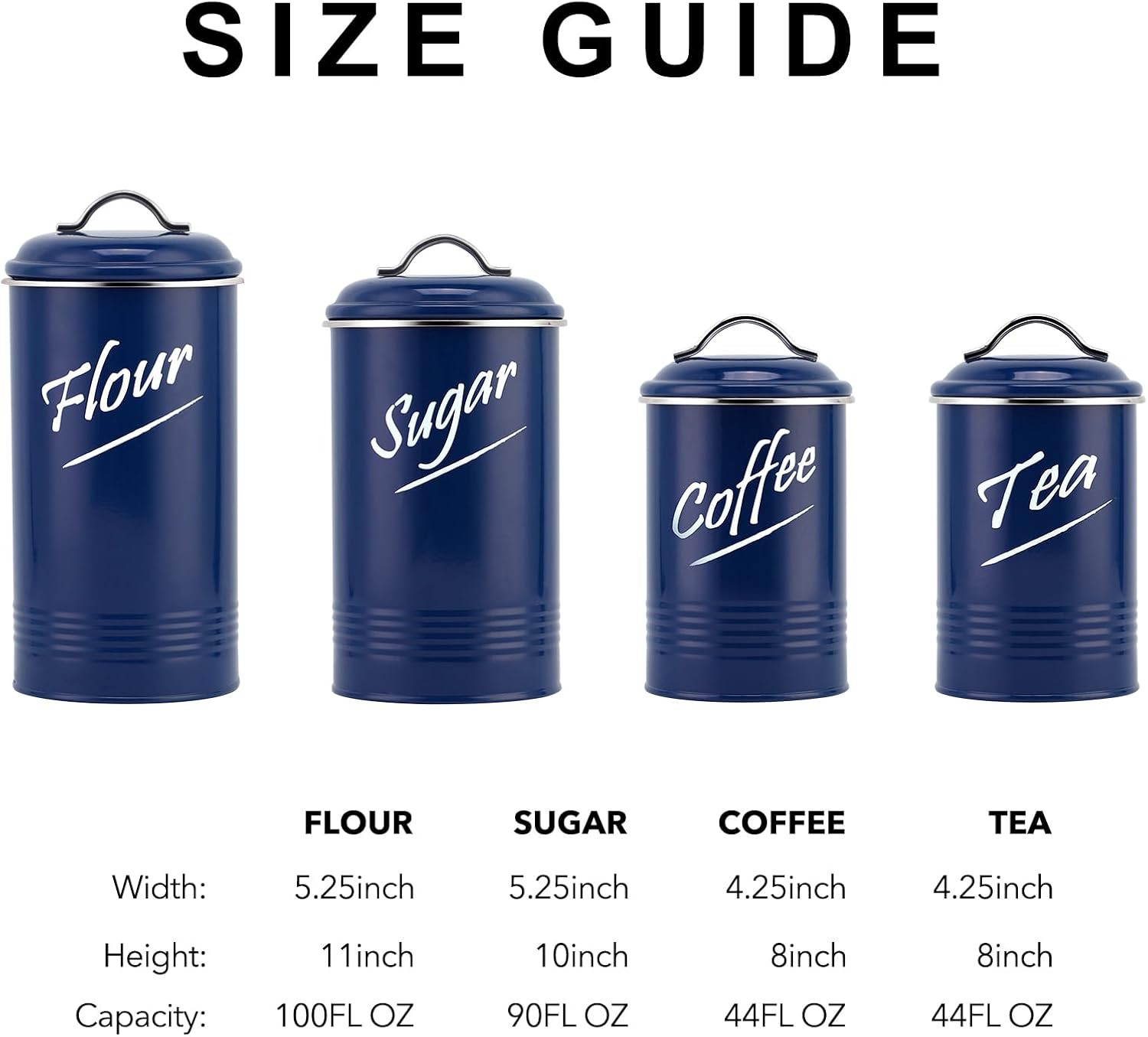 Kitchen Canister Sets for Countertop Food Storage Containers: Stainless Steel wi