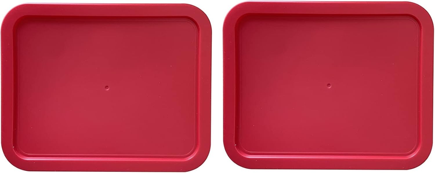 Replacement Lids for Pyrex 7210-PC Cover 3-Cup Rectangle Red 5.75×7.75″ 2-Pack
