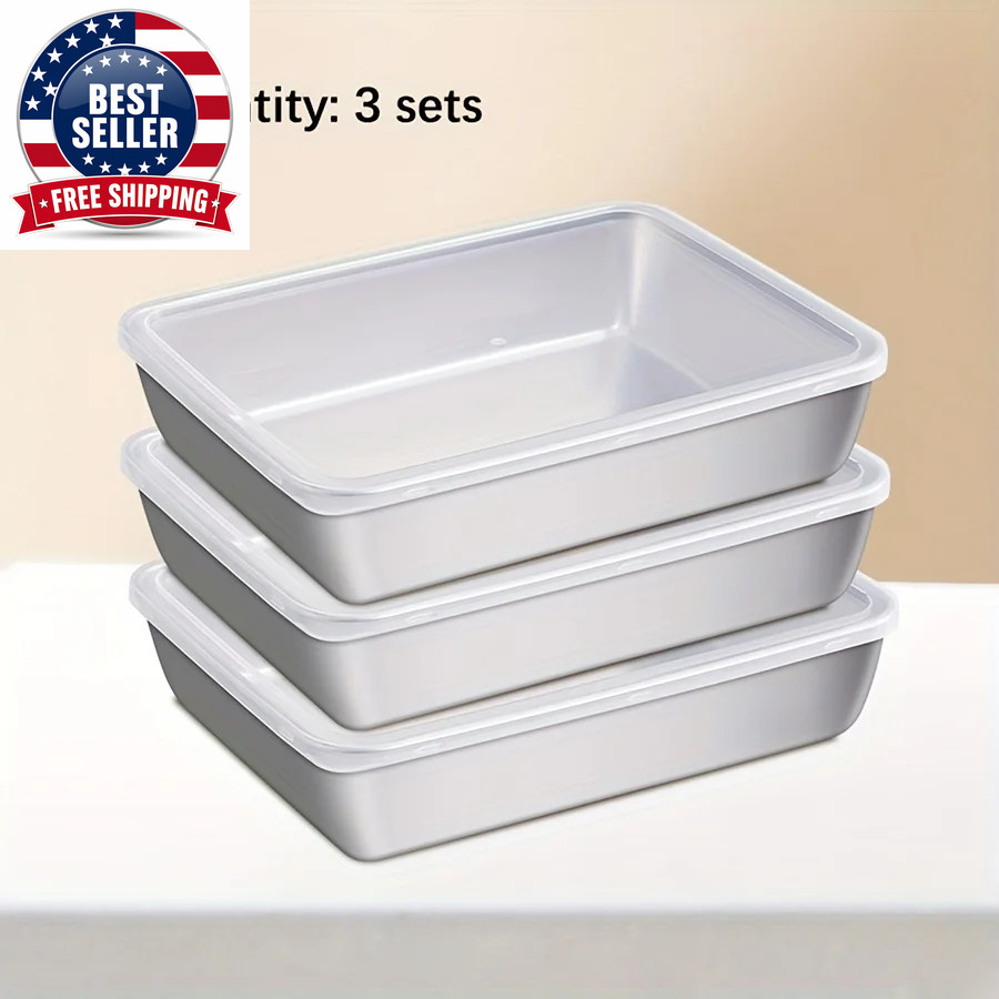 3-Piece Stainless Steel Food Storage Containers Set – Airtight Bpa-Free Kitchen