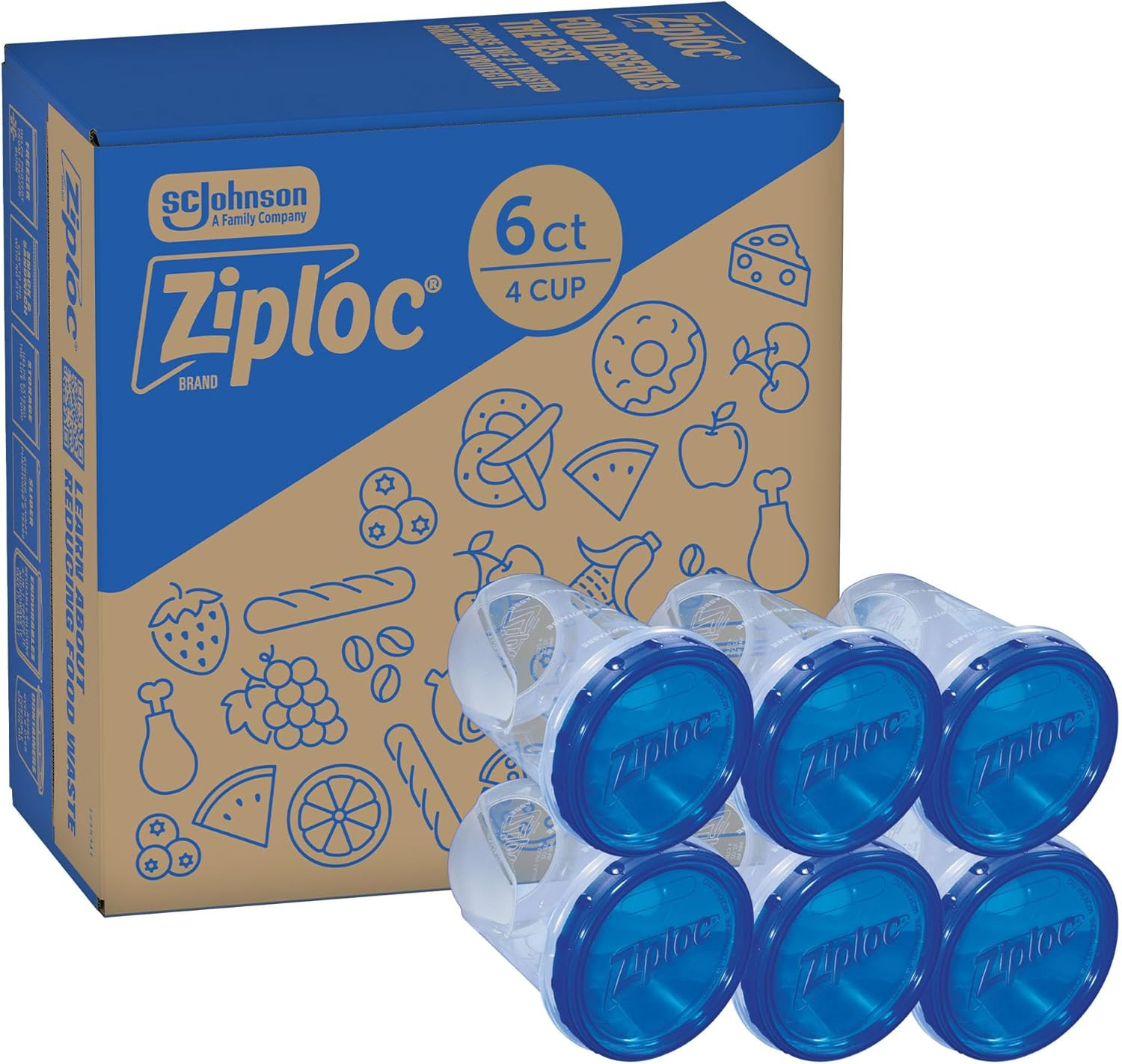 Ziploc Brand Twist N Loc Food Storage Containers, Leak Resistant Design, Medium