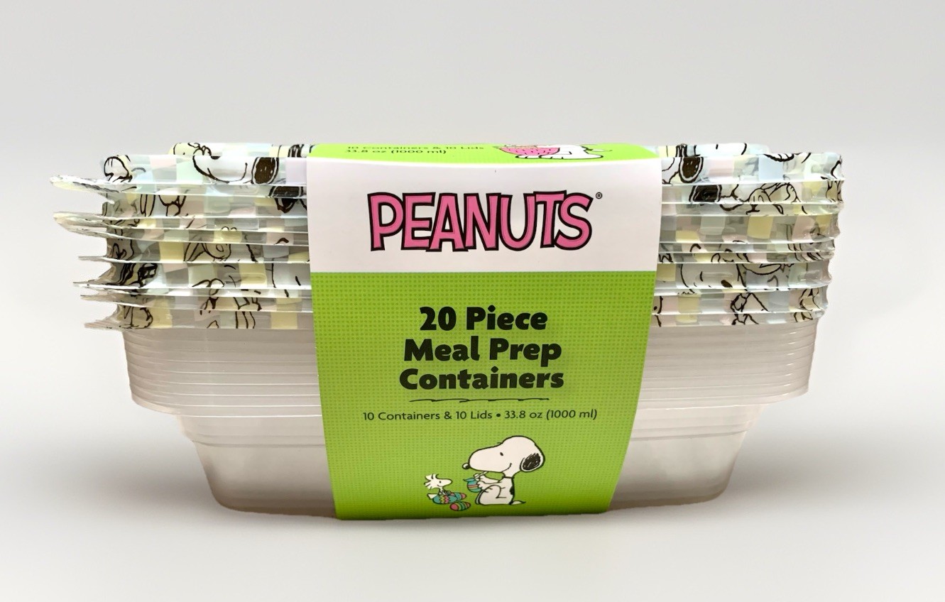 NEW Peanuts SNOOPY & BUNNY Easter Theme 20pc Clear Meal Prep Storage Containers