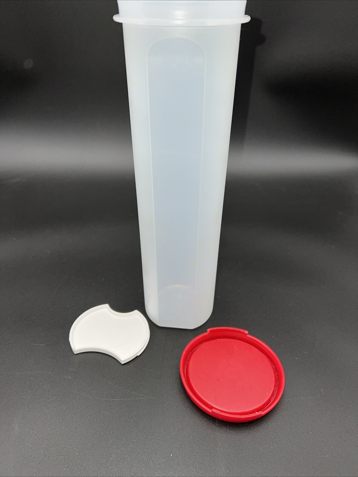 VTG Tupperware Modular Mates Round #5 Container Red Lid 10.5” Tall Cereal Storag