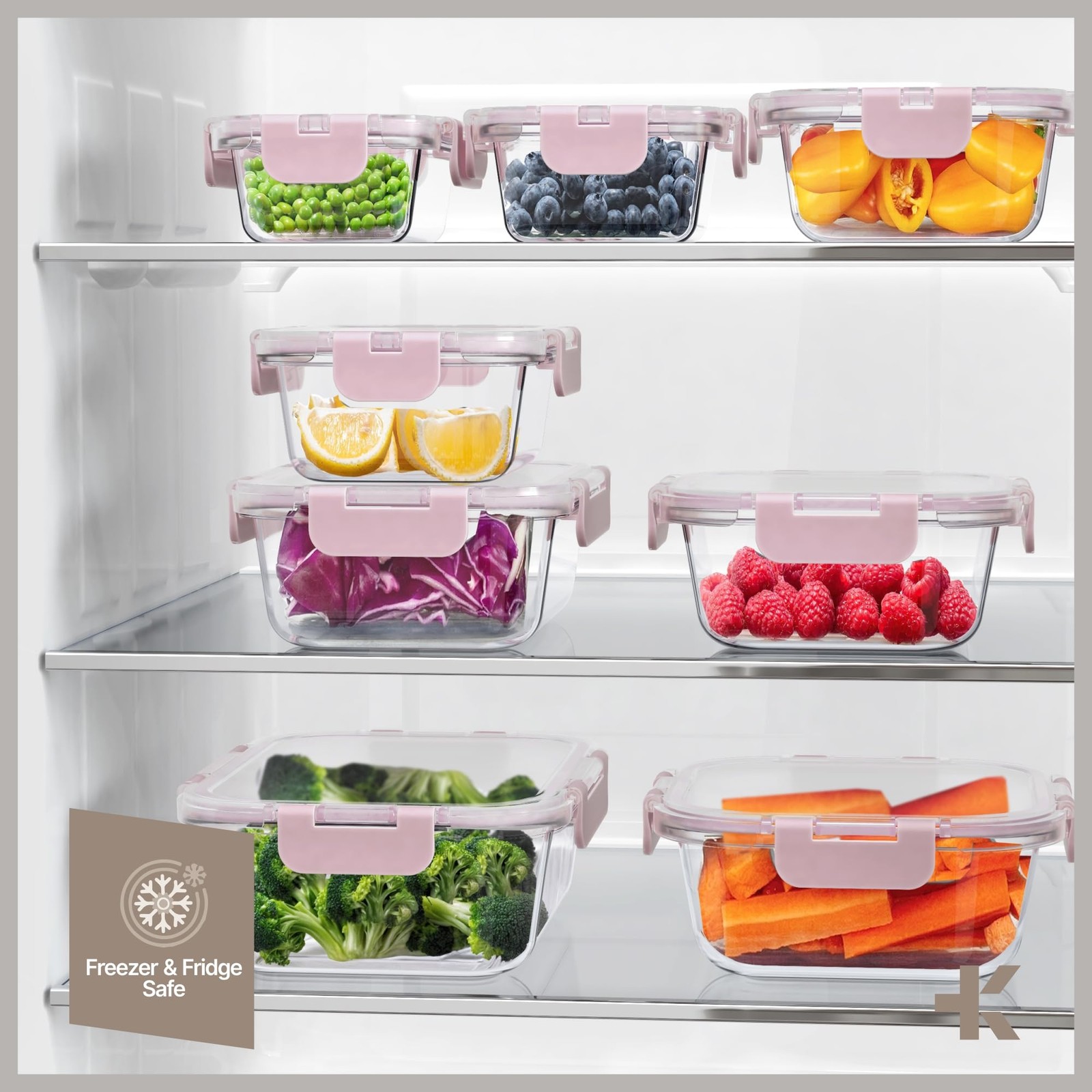 Bakken Borosilicate Glass Food Storage Containers with Lids 16 Pieces, BPA-Fr…