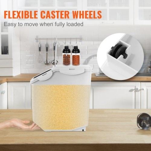 Ingredient Storage Bin 2 x 15L Dispenser Bin with 2 Measuring Cups