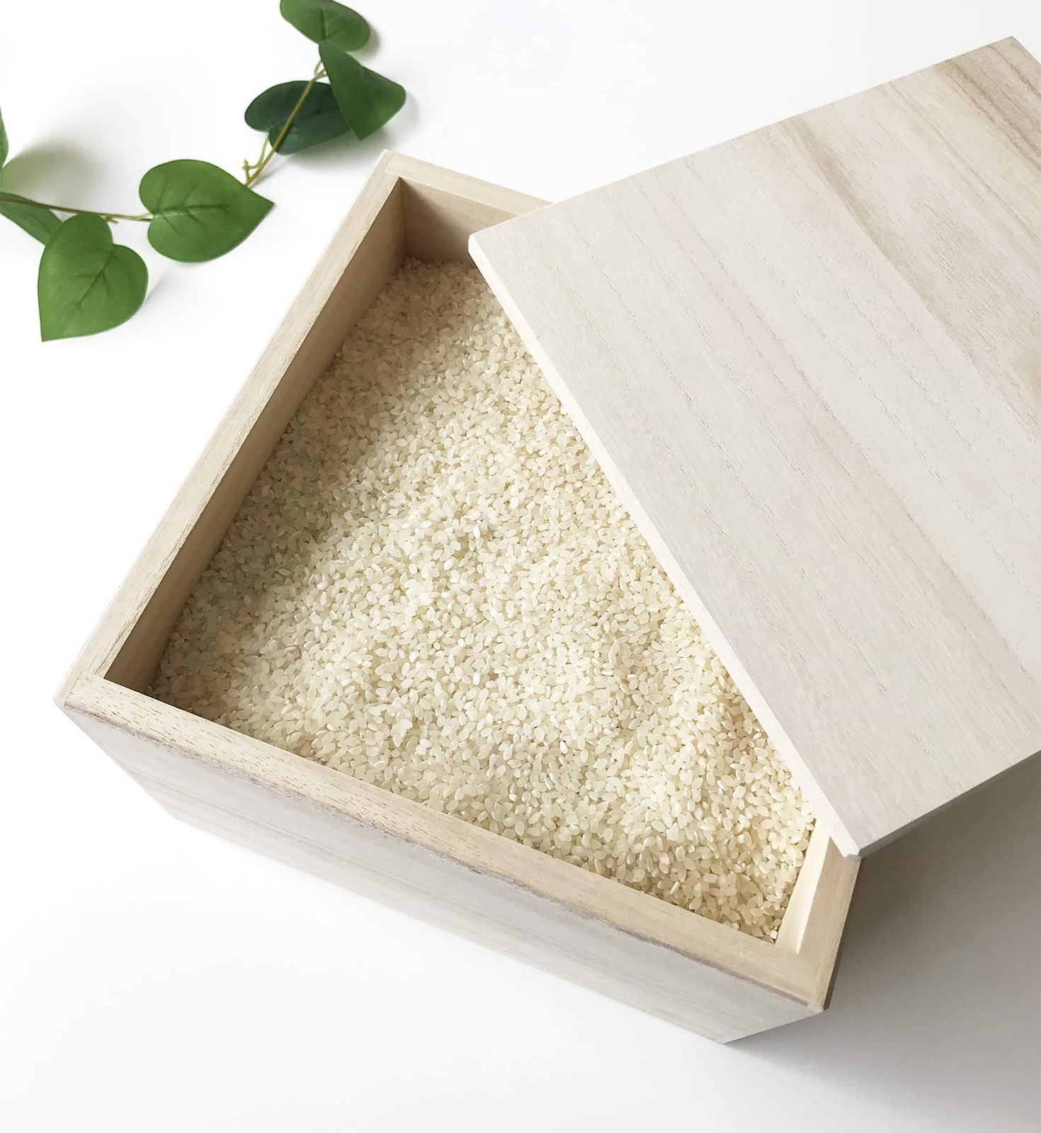 KATOMOKU Paulownia Rice Bin 5kg Storage White Wood Japan