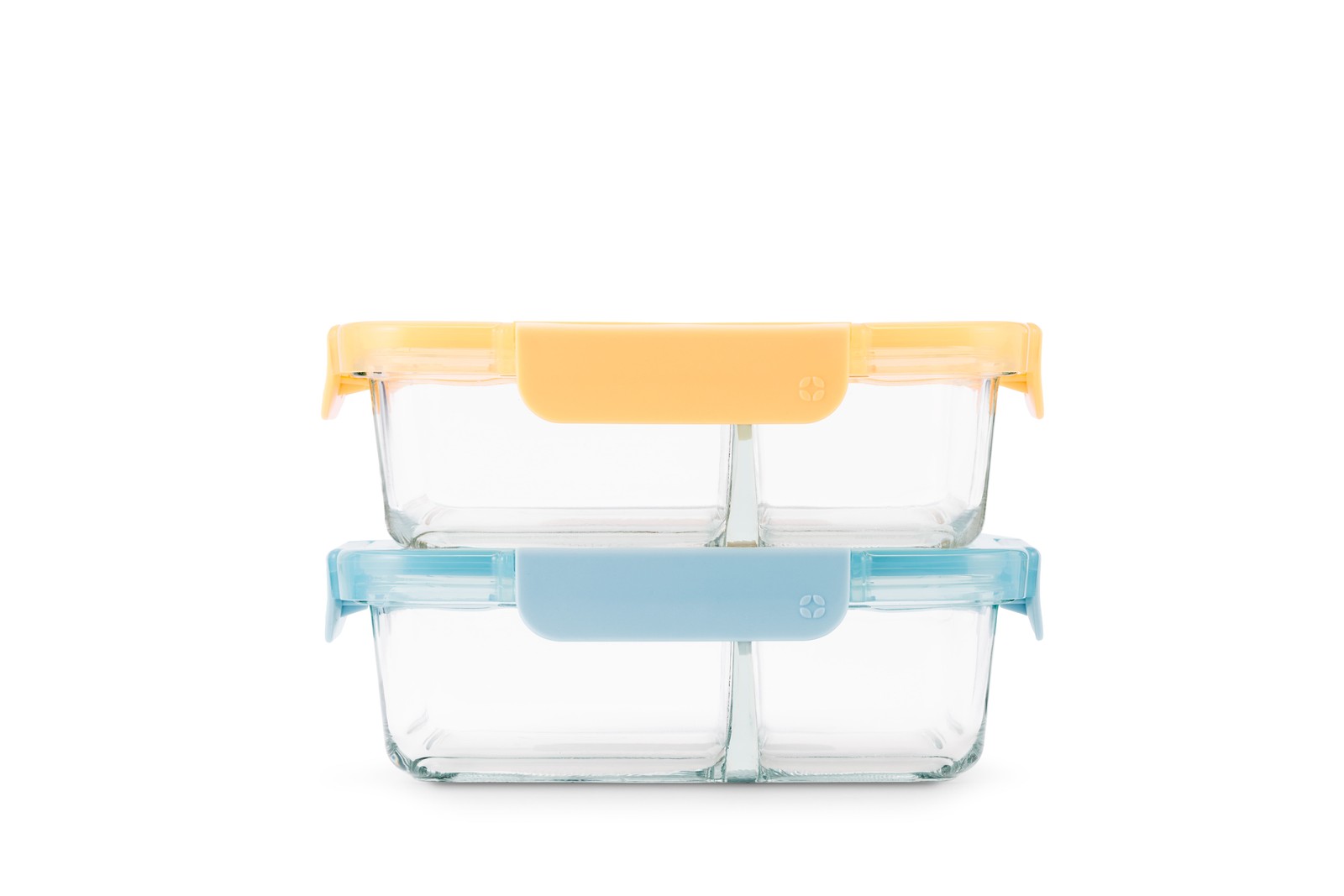 Color Lock 3.4Cup 4PC 2 Pack Glass Meal Prep Sets Leak-Proof Glass Food Storage