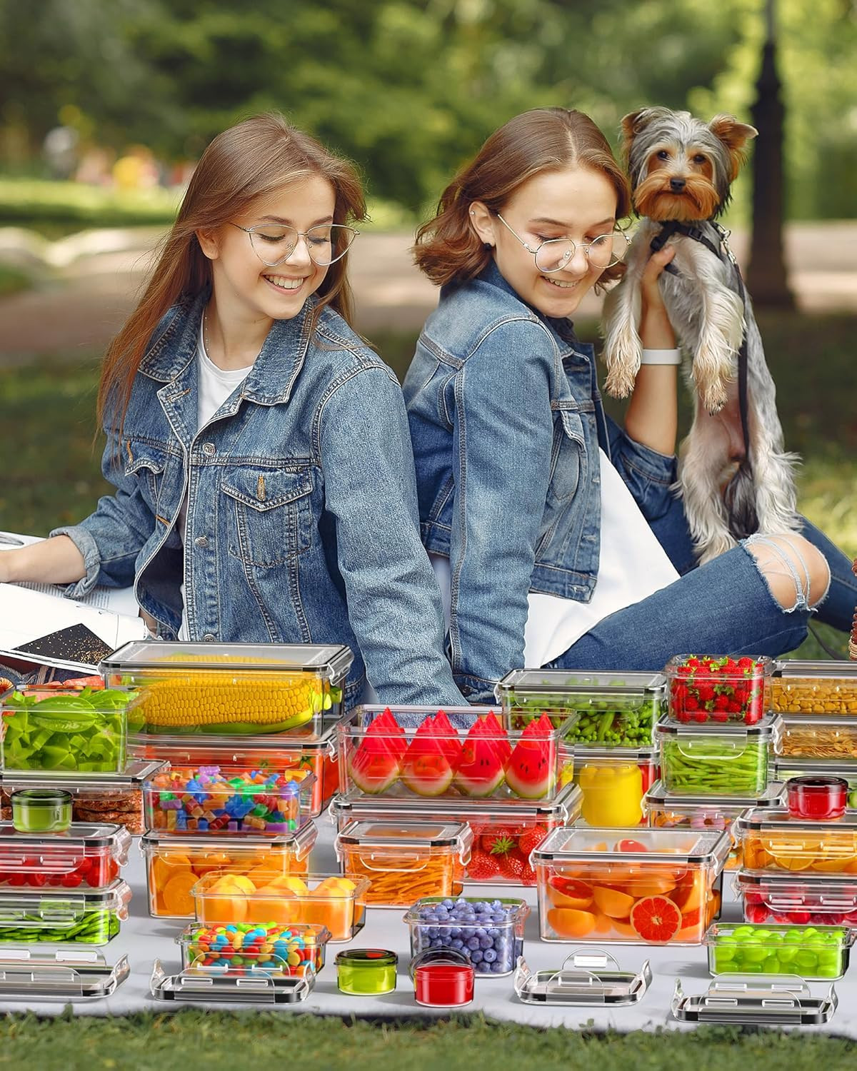 60 PCS Food Storage Containers with Lids, Bpa-Free Plastic Food Containers for K