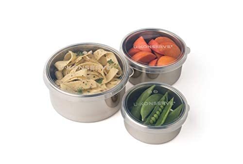 Stainless Steel Nesting Trio Food Containers With Silicone Lids Leak Proof & Dis
