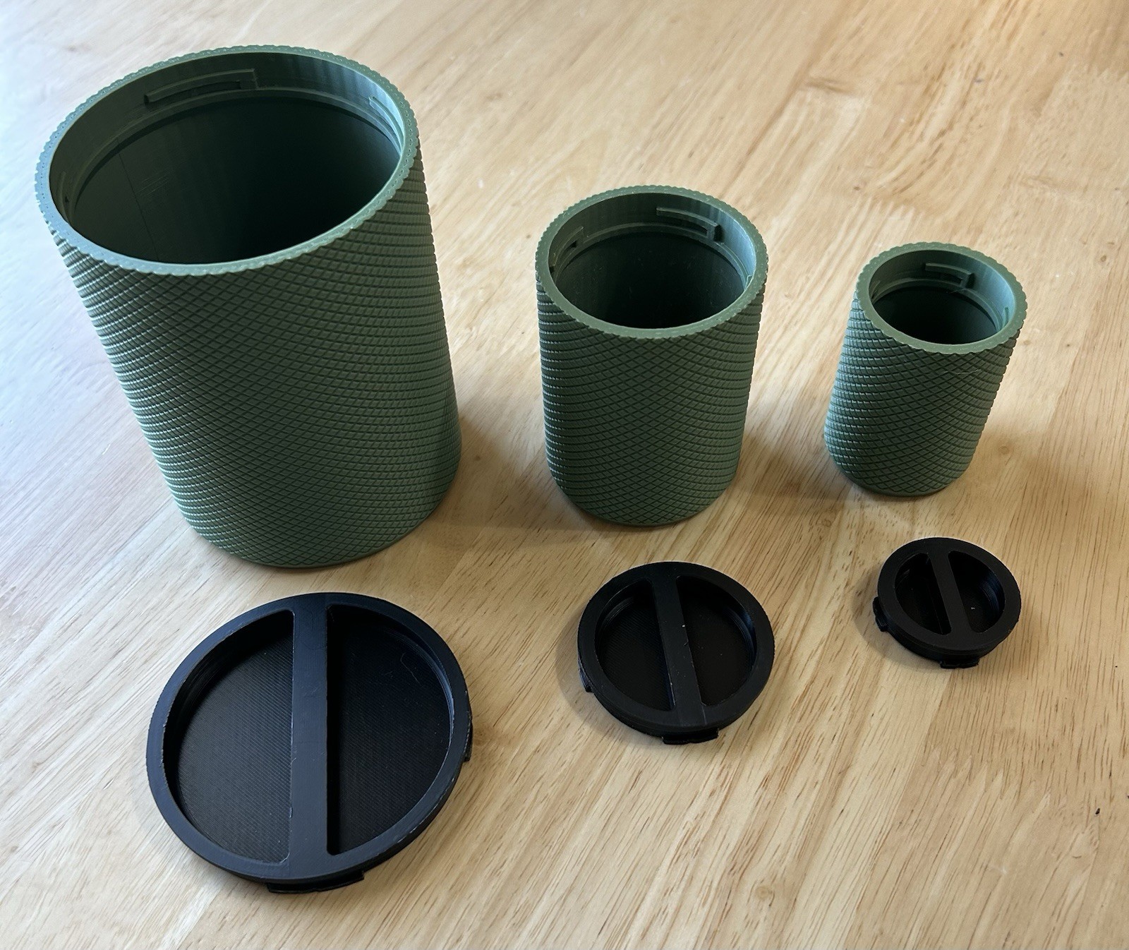 Set Of Three 3D Printed Storage Containers Made In The USA