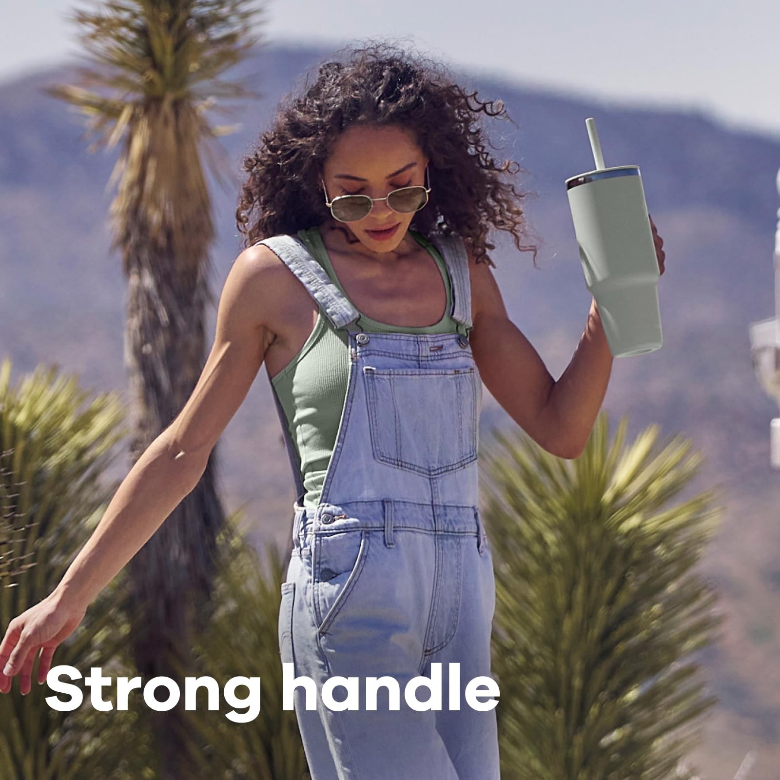 Hydro Flask Travel Tumbler Handle Lid And Straw – Insulated Stainless Steel In