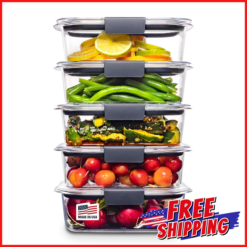 FOOD STORAGE CONTAINERS Airtight Lids Lunch Meal Leak Proof Sturdy Plastic