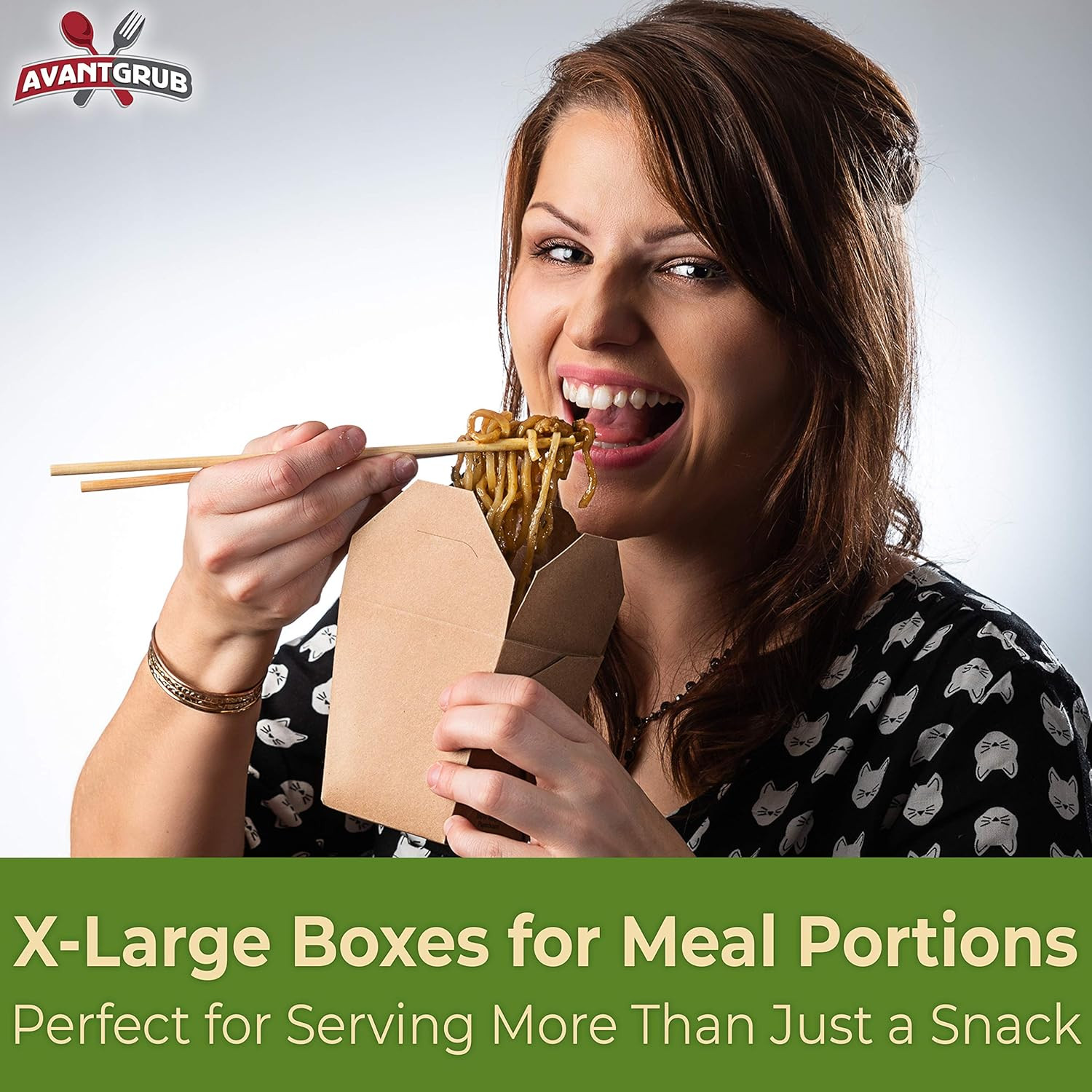 Eco-Friendly Durable 32Oz Chinese Take Out Boxes 50Pk. 100% Recycled Unbleached