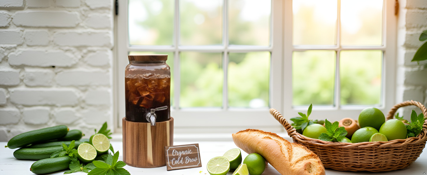 1 Gallon Glass Mason Jar with Airtight Wooden Lid, Wide Mouth Large Food Storage