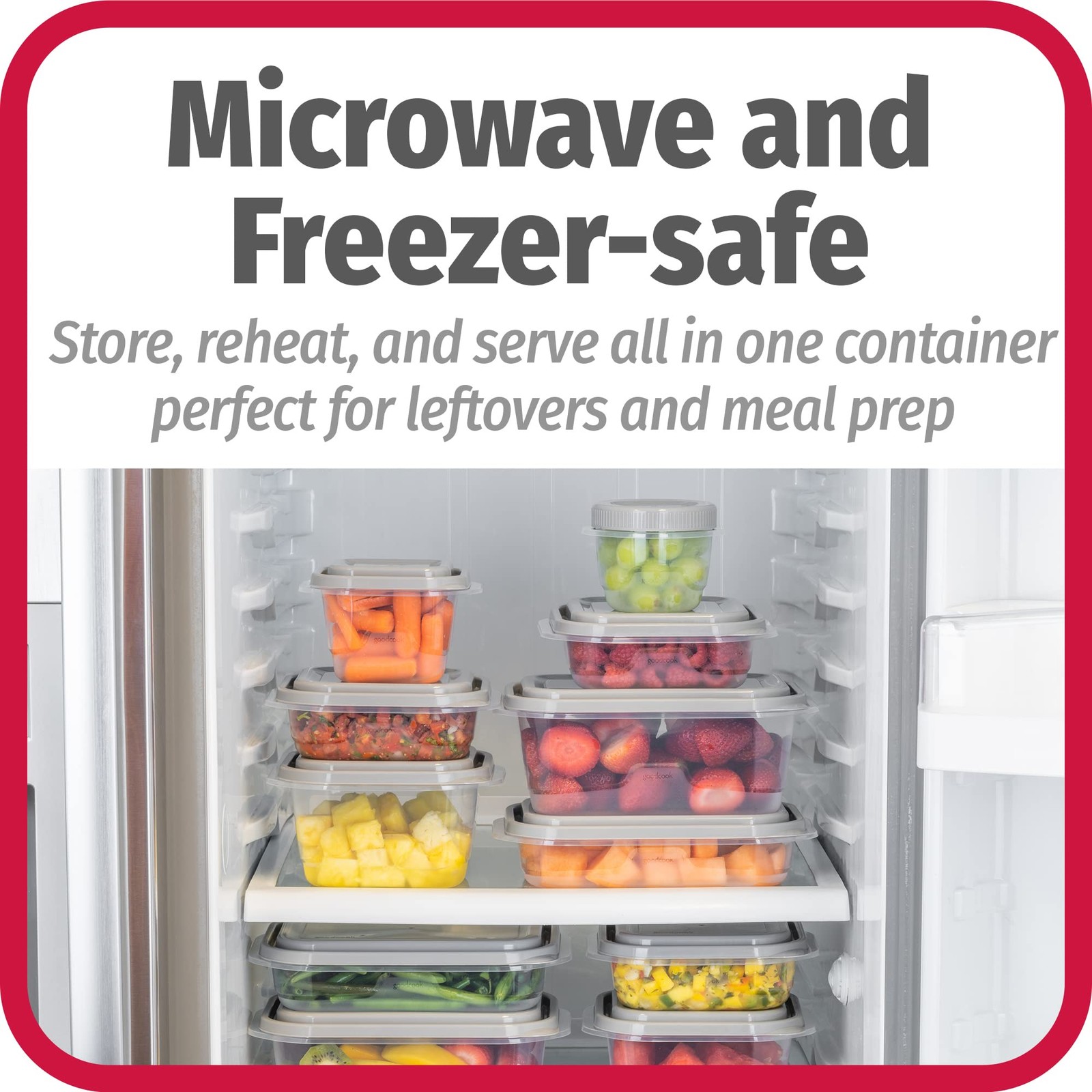 GoodCook EveryWare 60pc Container Set, BPA Free – 60-Piece Food Microwave and
