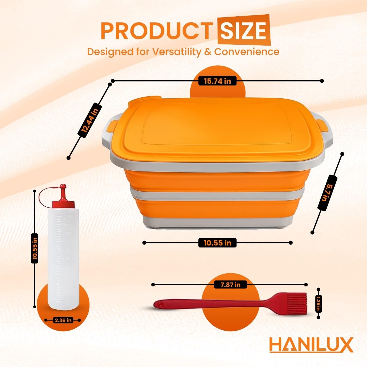 Collapsible BBQ Prep Tub With Lid, Meal Prep, Marinating Container, BBQ Tub-M…