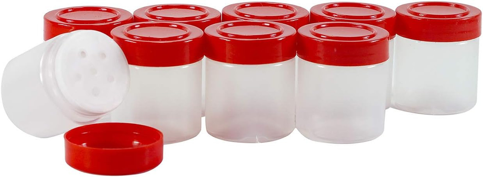 9 Pack 1Oz Mini Plastic Spice Jars Bottles Containers with Sifter and Cap