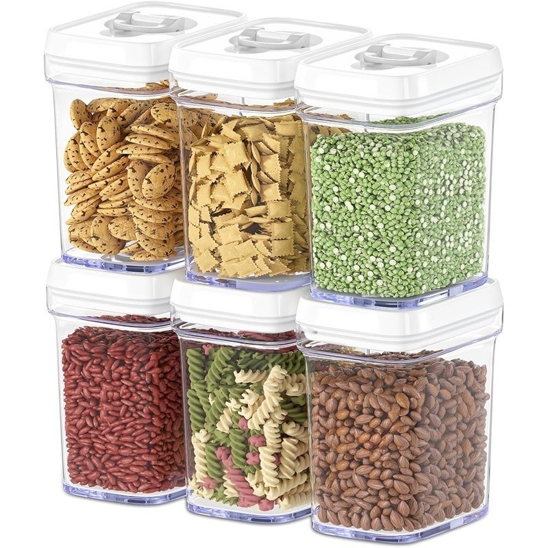Airtight Food Storage Containers 6 Plastic Kitchen Organizers Canisters Set New